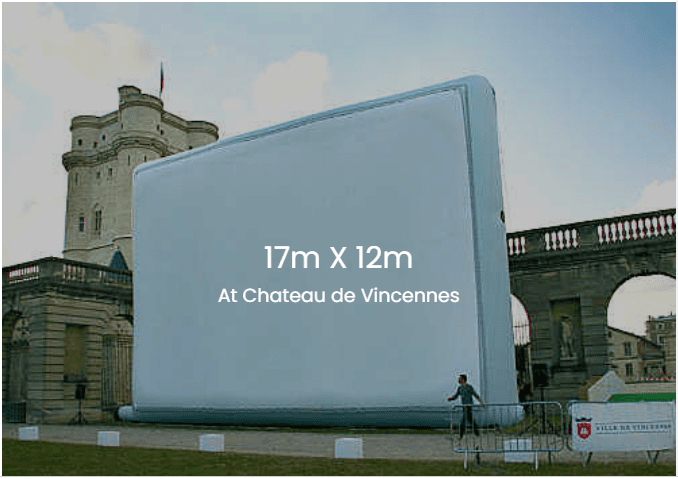 image ecran geant gonflable au chateau de Vincennes