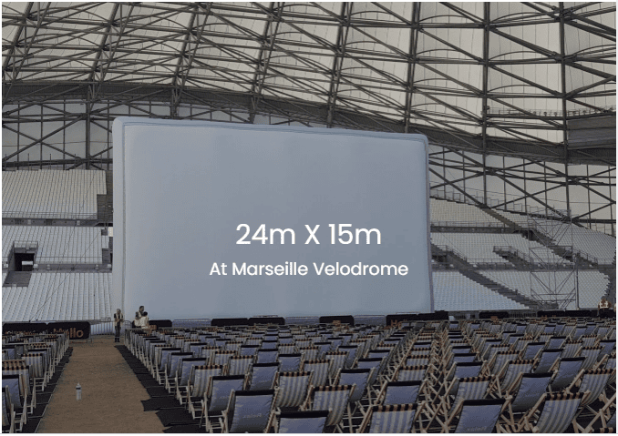image ecran geant gonflable au stade Velodrome a Marseille